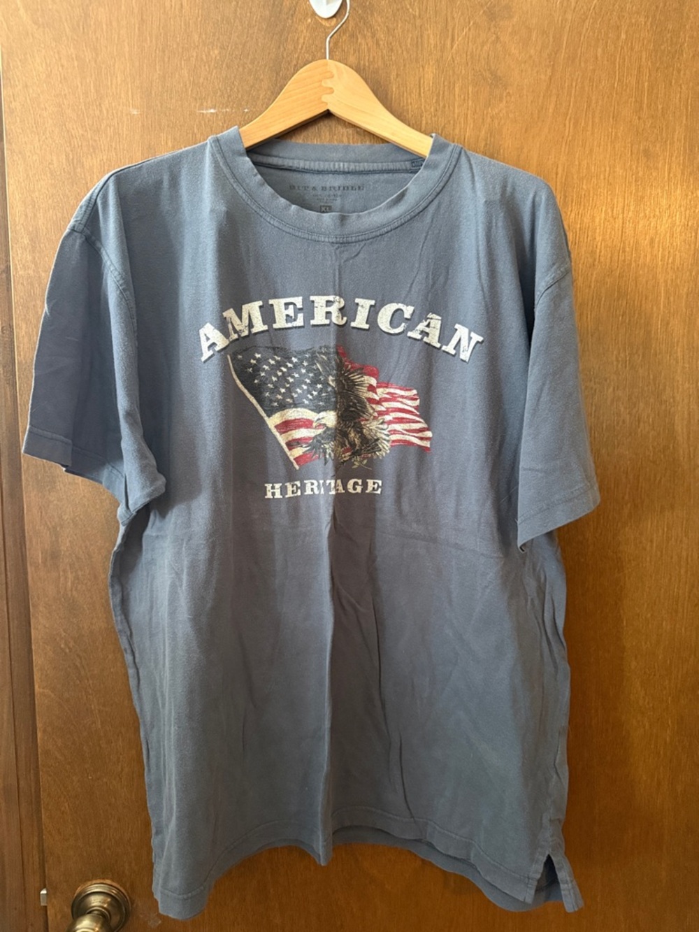 Bit & Bridle Slate Blue American Heritage Eagle Flag Tee